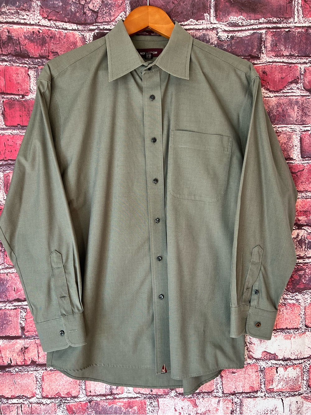 Nordstrom Men's Olive Long-Sleeve Button Shirt